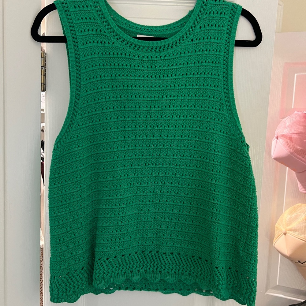 J. Crew Green Sweater Tank Top